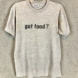Vintage 90s "GOT FOOD?“ T Shirt Size Medium Y2K